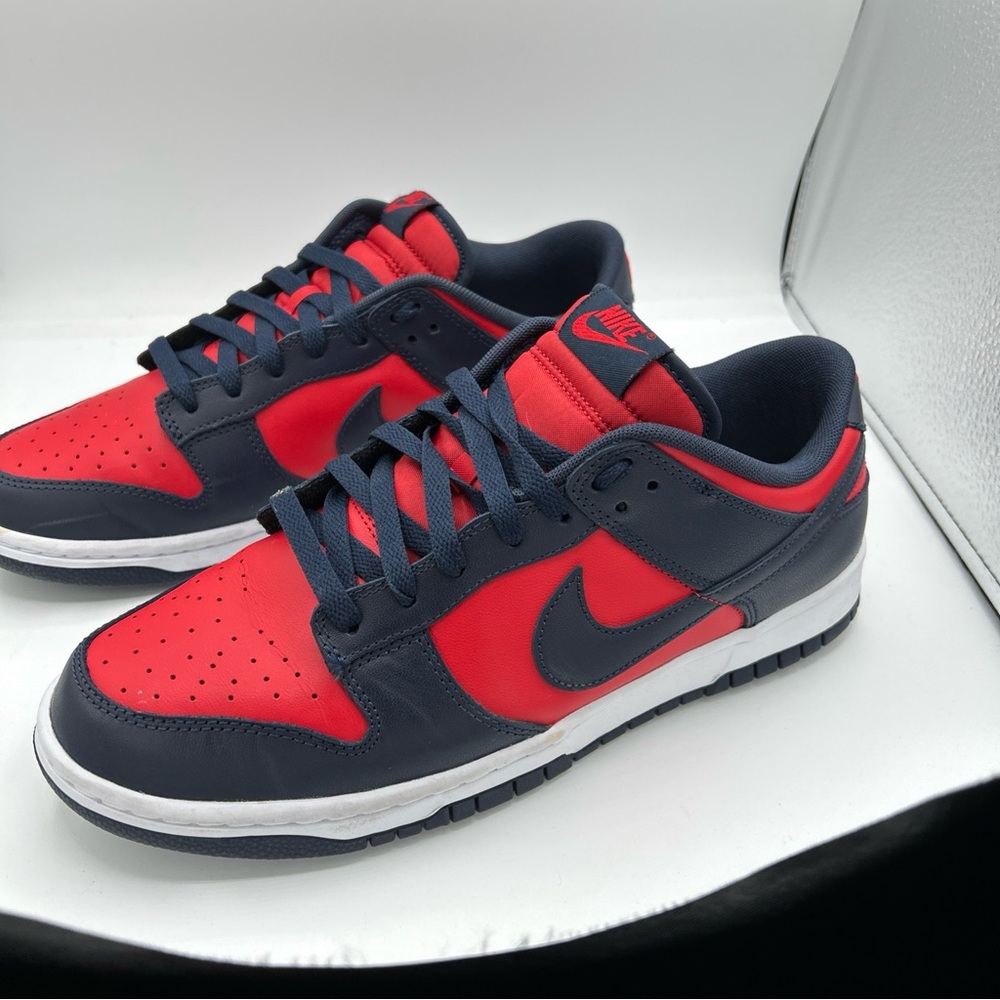 Nike Dunk Low - Red & Navy Athletic Sneakers - Picture 4 of 5